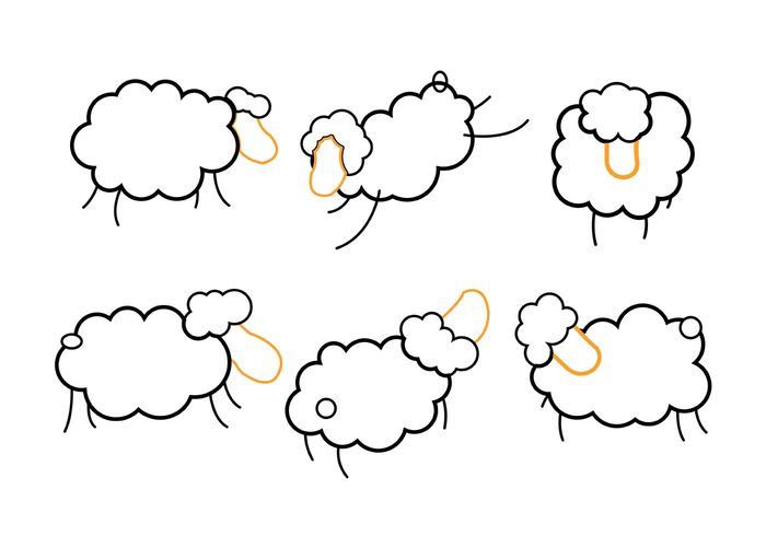 wool soft Sleep simple sheep isolated sheep pet outline jumping insomnia fluffy farm ewe doodle cute counting cotton childish character cartoon animal 