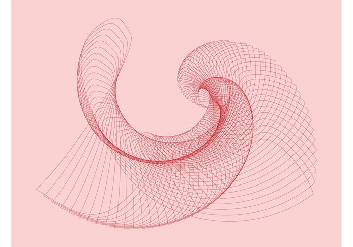 Wireframe vector wireframe waving waves swirls swirling red Lines vector lines linear decorative decoration curves background backdrop abstract 
