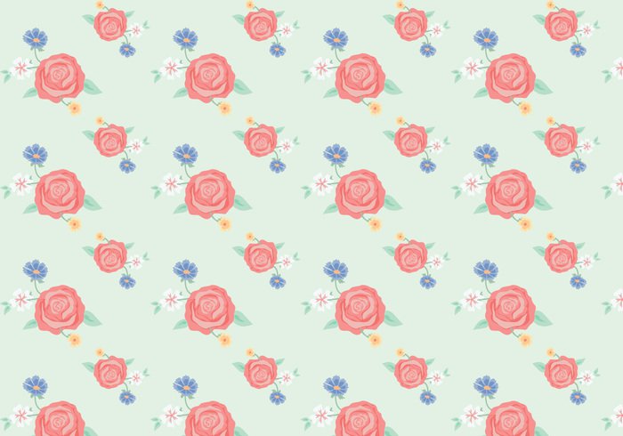 wallpaper vintage vector trendy shapes seamless roses random plants pattern pastel ornamental flowers decorative decoration deco background abstract 