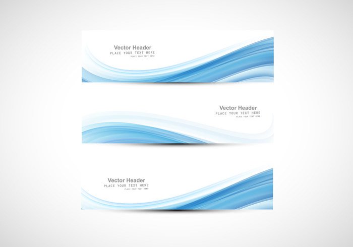 white wave variation technology stripes set header frame design curve business blue banner background abstract 