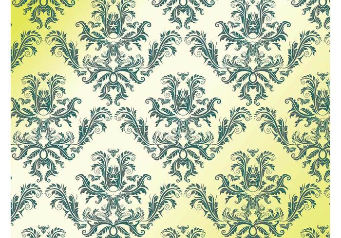wallpaper swirls seamless pattern retro plants old flowers floral fabric Clothing pattern background backdrop antique abstract 