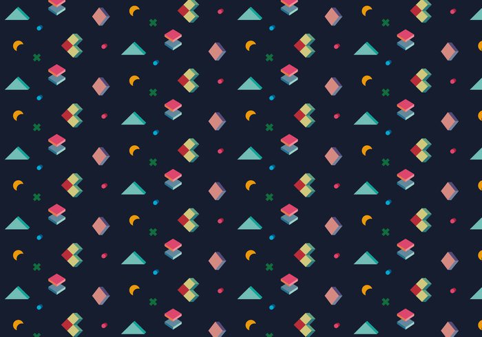 wallpaper vector trendy shapes seamless random pattern ornamental lines linear Geometry geometric decorative decoration deco cubic black background abstract 