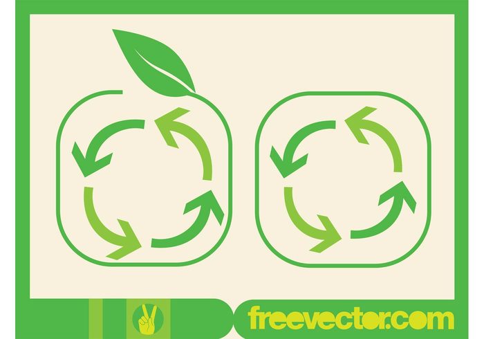 symbol recycling recycle plants nature logos leaf icons ecology eco arrows 