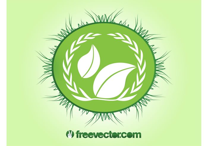 sticker plants nature logo leaves icon grass ecology eco button banner badge 
