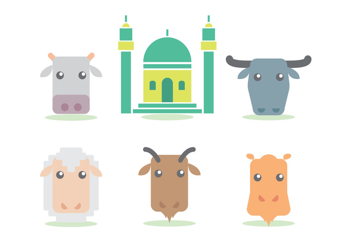 vector sheep set Sacrifice muslin Islam greeting goat eid-al-adha Eid al-Adha festival Eid al-Adha animal Eid camel adha 