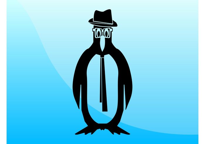tie sticker smoking mascot logo hat glasses Formal clothing fedora Comic Book character cartoon caricature Black tie bird animal 