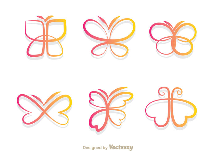 wing small shape line insect decorative cartoon butterfly butterfly beauty beautiful animal 