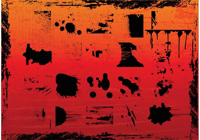 Vector freebies scribbles red paint ink grungy grunge graphics frame dirty design cool 