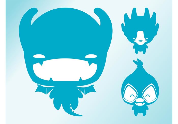 wings Smile monsters mascots kawaii happy Fangs dragon cute characters cartoon animals aliens 