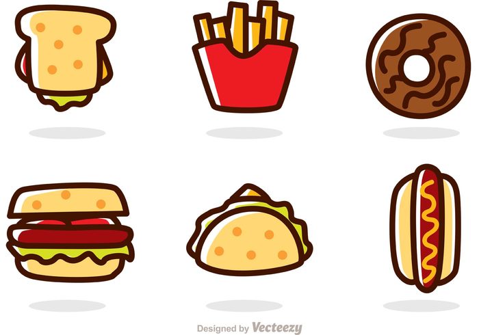 Cartoon Fast Food Vectors 126439 - WeLoveSoLo