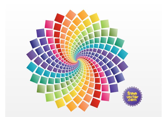 waves squares round radial multicolored logo icon geometric shapes curves colorful circle abstract 