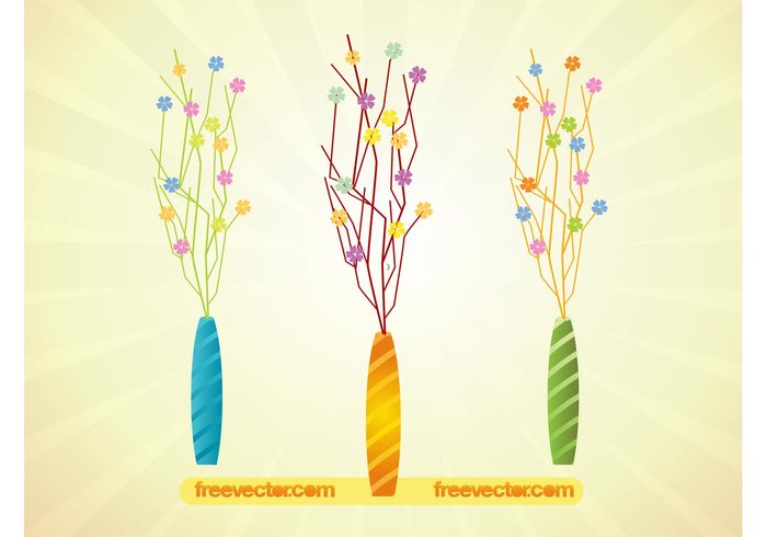 vase stripes spring plants interior home flowers floral branches blossoms bloom 