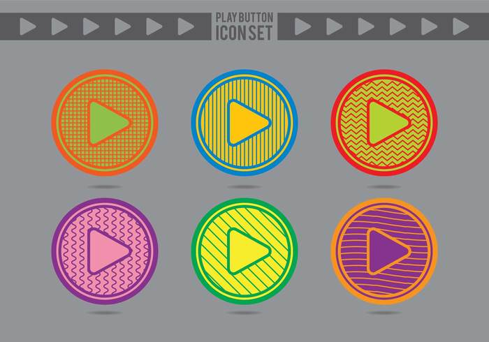 web vector shape shadow set player play button icon play pattern outline modern media internet icon colorful circle button 
