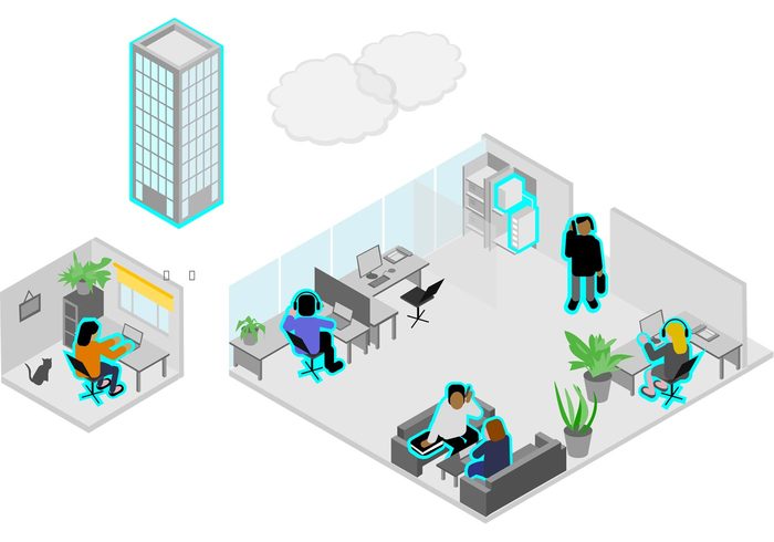 working technology people office illustration business 