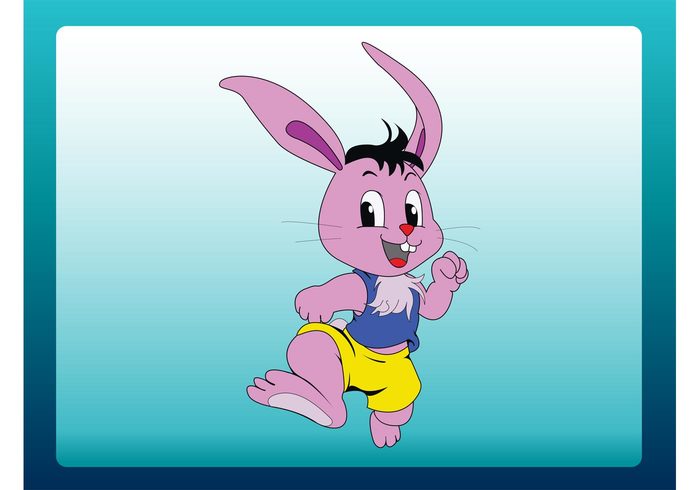wild Smile rabbit nature mascot Laugh jumping funny forest easter Comic Book Children’s books character cartoon animal 