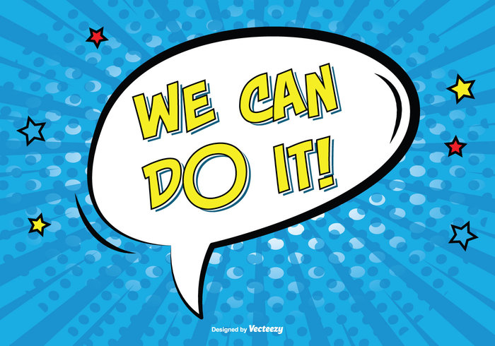 you can words we can do it wallpaper text suggestion style space shape retro motivational Motivation message label it illustration fun frame energy drawing do it Do creative concept comic style comic background comic colorful color Cartoon style card can black banner background backdrop 