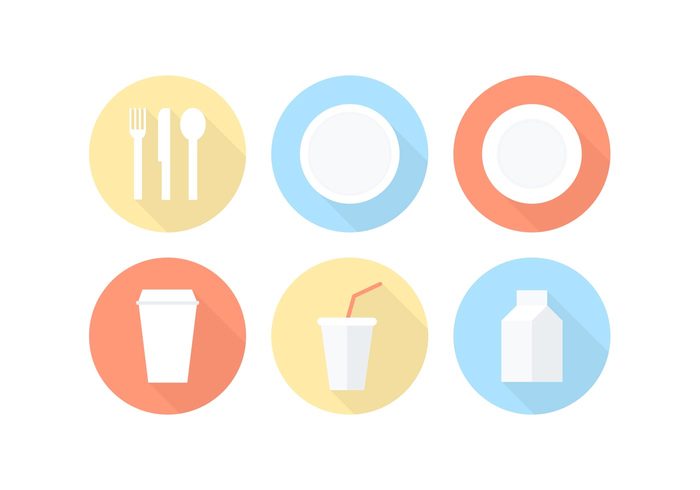 white vector utensils Tableware table symbol shadow round restaurant plate paper plate paper package pack milk lunch knife kitchen illustration icon fork food foam flatware flat espresso drink dish dinner dining cutlery cup creative concept coffee cafe brunch breakfast black  
