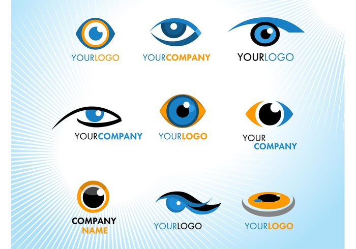 visual Vision see orange optical Optic logos icons eyes eye emblem corporate business branding blue 