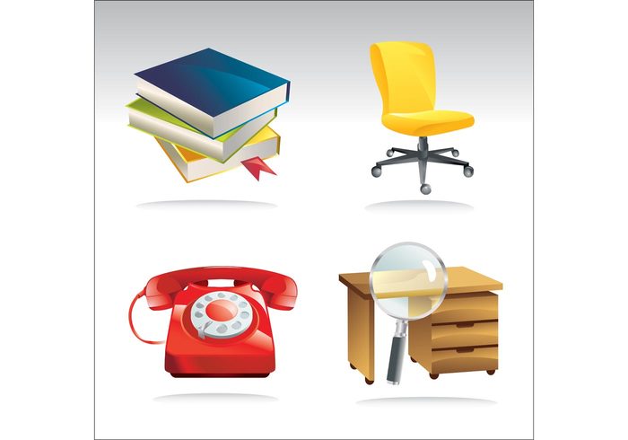 seat office object modern interior indoors icons furniture equipment elements Comfortable chair cartoon cabinet business books armchair 