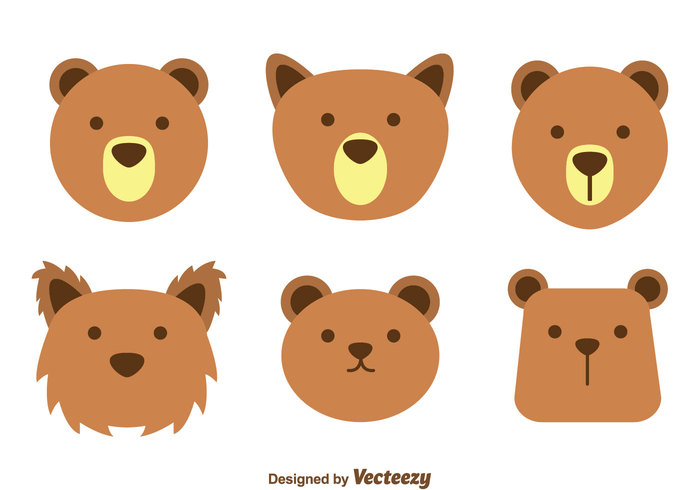 wildlife wild shape mammal Grizzly form forest face cute brown bear vectors Bear vector bear face bear animal 