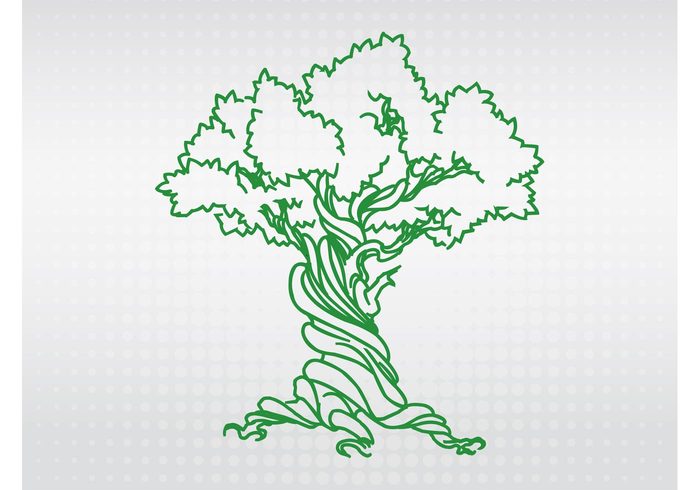 trunk plant outlines organic nature natural logo leaves icon forest ecology eco crown branches 