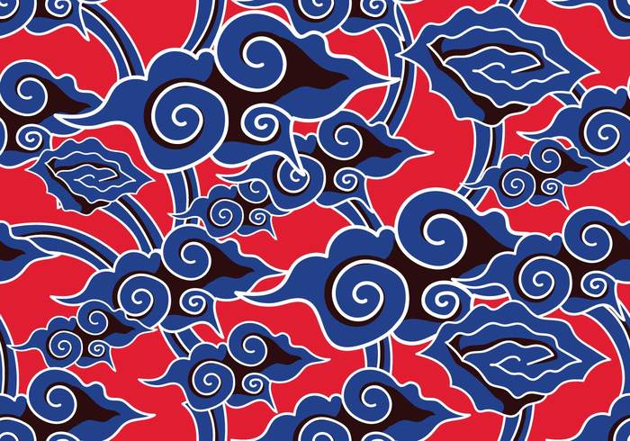 west traditional Textile sky pattern national java Indonesian design culture cloud blue batik background batik background 