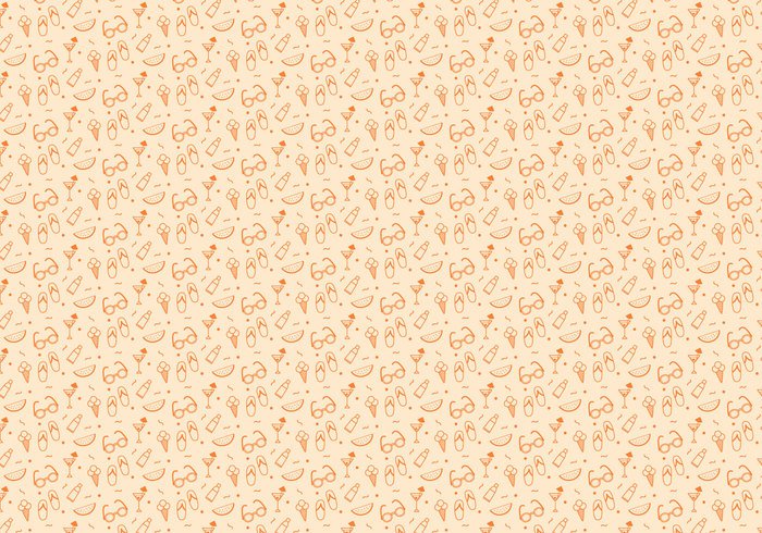 wallpaper vector trendy summer shapes seamless random pattern pastel outline ornamental icons decorative decoration deco cream background abstract 