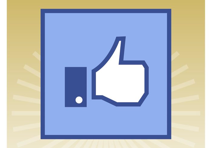 website web thumbs up square social network social media online internet icon hand Facebook vector communication button  