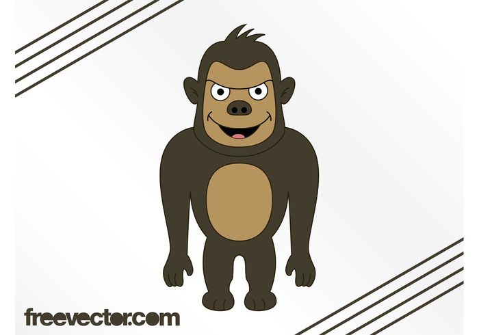 wild Smile Primate monkey mascot gorilla comic character cartoon animal 