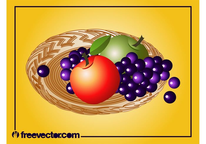 vitamins summer plate Healthy grapes fruits fruit Dieting Diet basket apples 