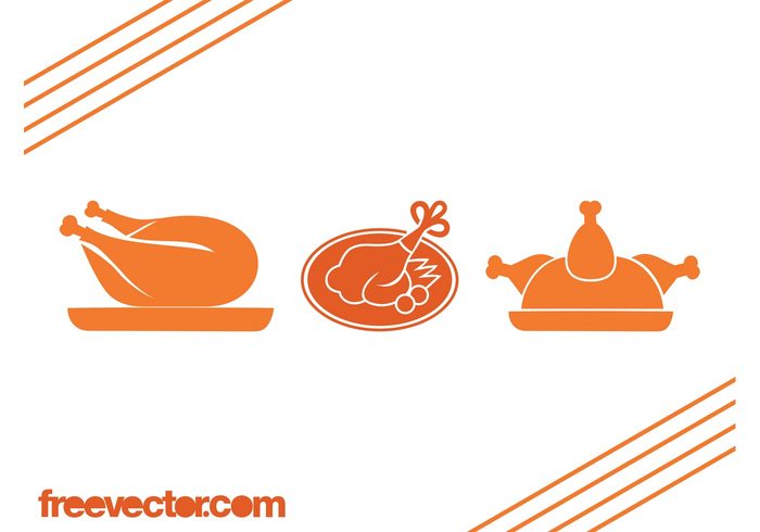turkey thanksgiving stylized poultry plate meat Meals meal icons icon food eat dish chicken 