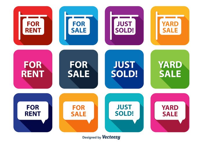 yard sale sign yard sale trendy icons sold sign sold out sold sign sale icons sale retail long shadow information for sale sign for sale flat buying business 