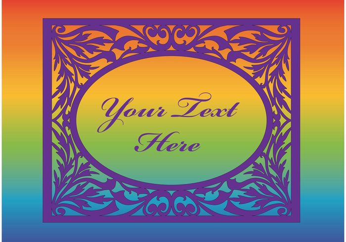 yellow text rainbow print plants pattern nature invitation green fresh floral Copy-space Colours colors colorful blue  