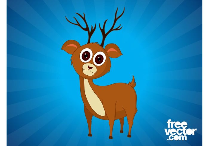 wildlife wild mascot fauna deer cute comic character cartoon antlers animal 