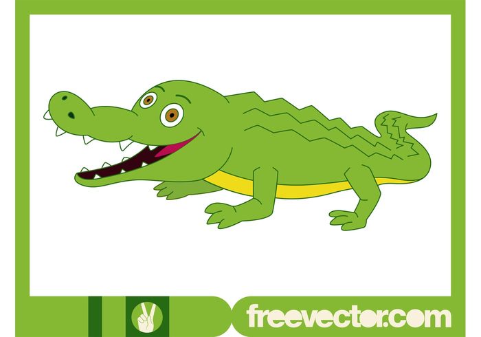 wildlife teeth reptile predator happy fauna crocodile comic character cartoon animal angry 