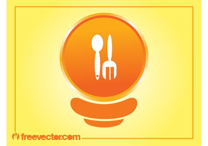spoon restaurant meal logo icon fork food eat cutlery button badge  