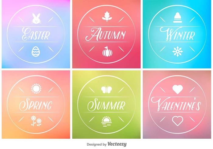 winter tag summer sticker spring Snowdrop seasonal season sale nature label icon frame four flower floral Fall colorful badge autumn 