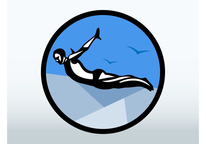 sticker sport sky rocks man jumping jump icon extreme diver birds Adrenaline 