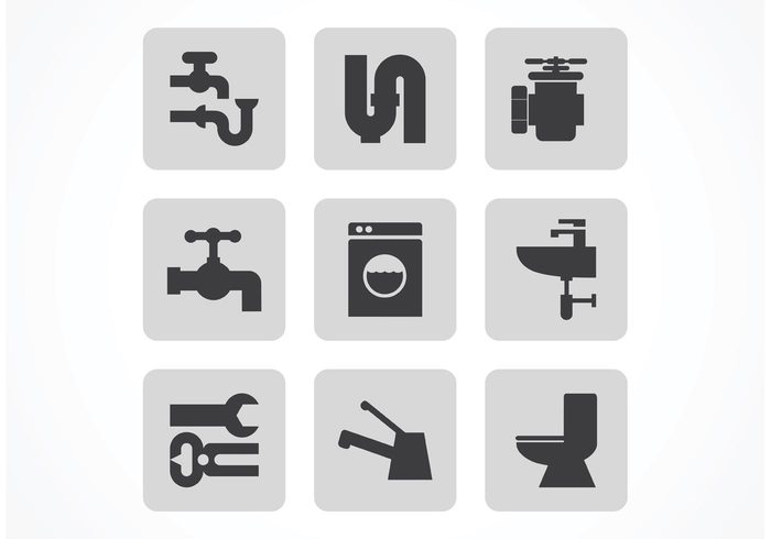 wrench wc water valve water pipe water flow water washing vector tubing tube tools toilet seat sink shower sewer pipe set plunger plumbing fixture plumbing equipment Plumbing Plumber pipeline pipe illustration icons household faucet collection bolt black 
