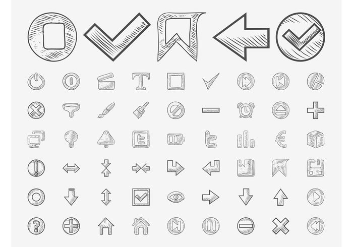 tumblr technology tech symbols save play pause logos interface icons home hand drawn drawings doodles buttons alarm 