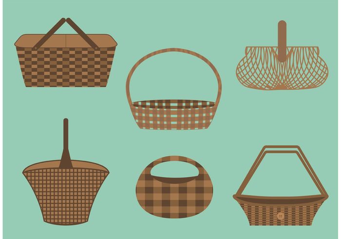 woven wicker weave vintage shape retro picnic old basket old object natural handmade handle hand hamper food empty craft container brown basket 