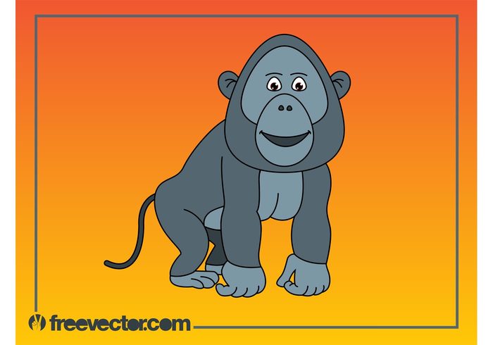 Smile Primate monkey mascot happy gorilla comic character cartoon animal 