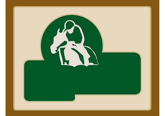 sport ride logo label jockey icon equestrian competition company branding animal 