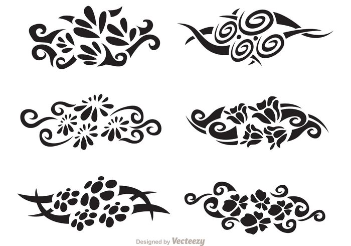 tribal tattoo Tahiti symbol swirl sign shape Polynesian Pacific native hawaiian tribal design hawaiian tribal Hawaiian hawaii Folk ethnic design decorative decoration curl border black 
