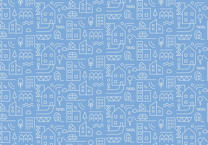 wallpaper vector trendy townhouse shapes seamless random pattern pastel outline ornamental mansion house Geometry geometric decorative decoration deco city building background abstract 