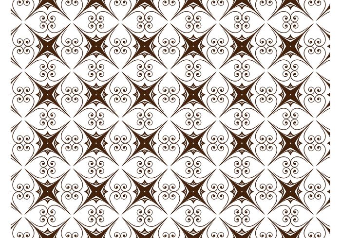 vector background Textiles swatch stars shapes seamless scrolls repeating pattern Illustrator design curves 