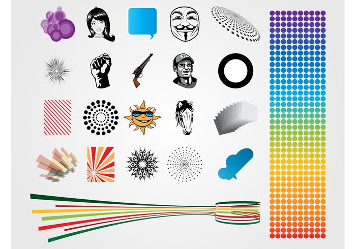 stickers rainbow protest Portraits people Occupy logos lines geometric shapes funny faces decorations colors colorful abstract 