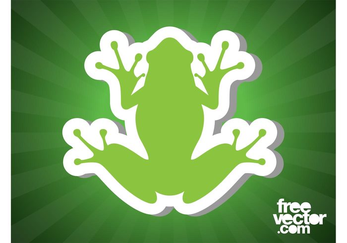 sticker silhouette nature legs icon frog fauna badge animal amphibian 