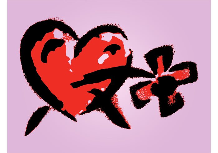 valentine Street Art sticker stem romantic romance Relationship plant petals love leaves grunge floral decoration 