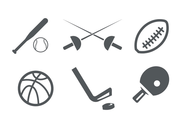 white vector table tennis symbol sword stick sports sport silhouettes sign set isolated illustration hockey football field Fencing (The Sport) fencing equipment basketball baseball ball 